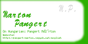 marton pangert business card